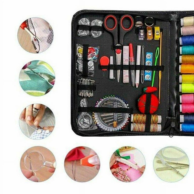 183pcs DIY Needle Craft Portable Home Travel sewing kit for adults  beginners