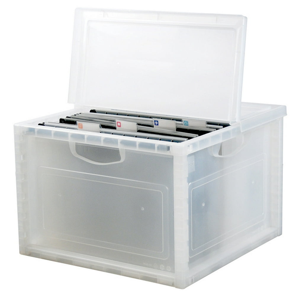 livinbox A4 Filing Cube Plastic File Box Hanging File Box Stackable Storage Organizer with Lid