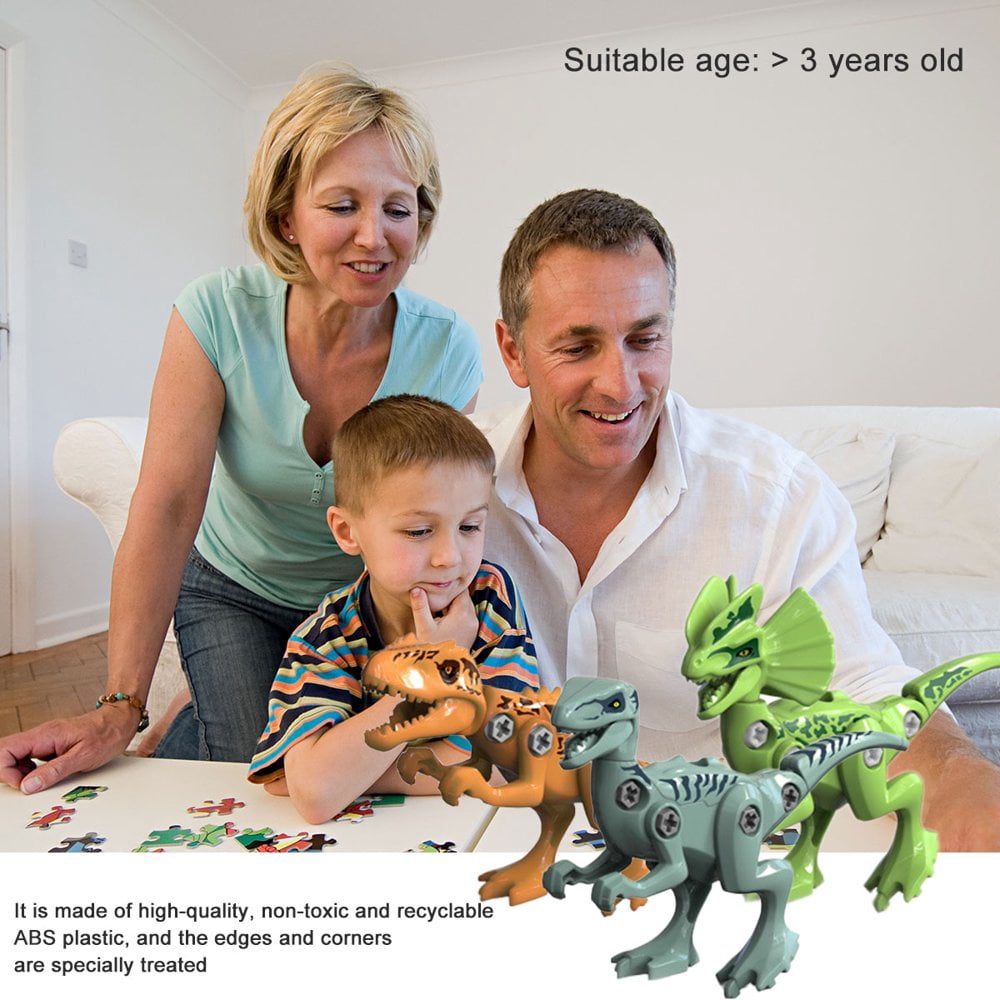 4 pcs Démontage Dinosaure Jouet avec perceuse électrique Jurassic World Dinosaure Jouet pour