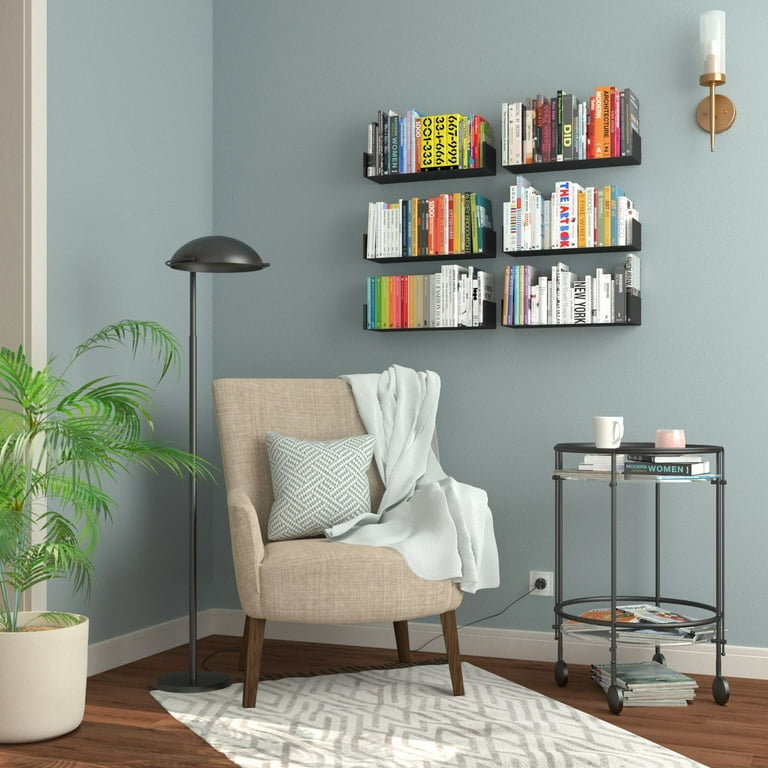 Metal book 2024 shelves wall mounted