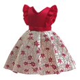 thumbnail image 3 of Vedolay Dress Toddler Girls Dress Cotton Linen Ruffle Backless Sleeveless Kids Casual Party Dresses,Red 5-6 Years, 3 of 5