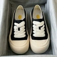 thumbnail image 4 of Zapatos feos y lindos con punta grande, zapatos elegantes para mujer, zapatos de lona bidireccionales a juego para primavera, zapatos blancos de suela gruesa, 4 of 6
