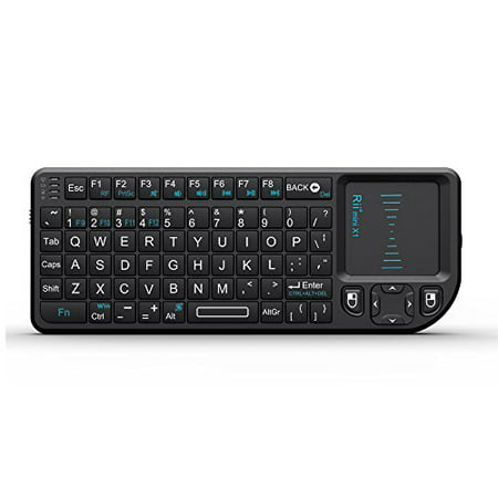 Rii Mini Wireless 2.4GHz Keyboard with Mouse Touchpad Remote Control, Black (mini