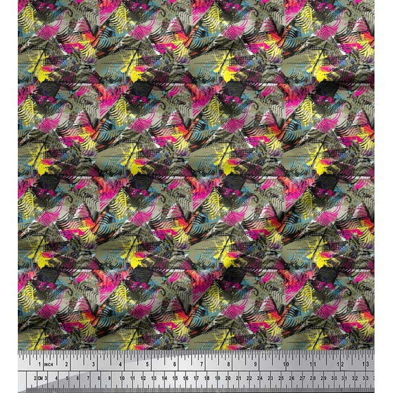 Soimoi Cotton Poplin Fabric Animal Skin Abstract Print Fabric by Yard 42 Inch Wide