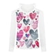 thumbnail image 4 of Blusa de moda para mujer, camisetas de cobertura con cuello en V de manga larga, camisetas sueltas informales con estampado de corazones Pompotops  FGAJ13219, 4 of 5