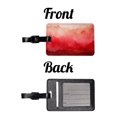 thumbnail image 4 of Red Ombre Watercolor Faux Leather Travel Luggage Tag, 4 of 7