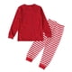 thumbnail image 2 of Conjuntos de ropa de manga larga con camiseta de Papá Noel y pantalones a rayas para bebés y niñas de Navidad, 2 of 5