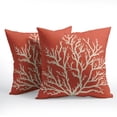 thumbnail image 3 of Sea Coral Tree Pillow Covers 16x16 Inch Set of 2 Summer Beach Pink Coral Throw Pillowcase Cotton Linen Square Decorative Nautical Coastal Themed Cushion Cover for Sofa Bedroom Indoor Outdoor Party, 3 of 6