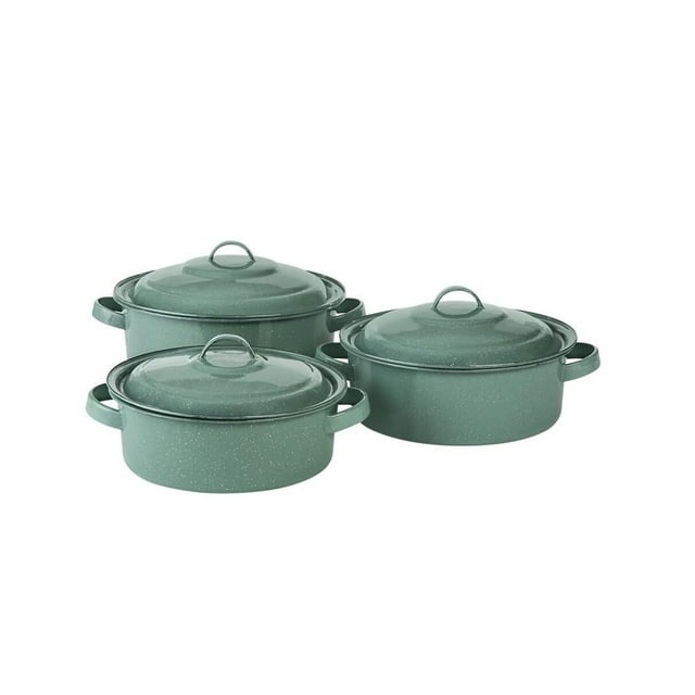 Juego De 3 Budineras Con Tapa Cinsa De Peltre Color Menta