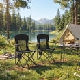 thumbnail image 7 of LEDREM Premium Foldable Camping Chairs Set of 2 - High Back Support, Adjustable Armrests, Drink Holder & Organizer, 330lb Capacity, Ink Black, 7 of 7