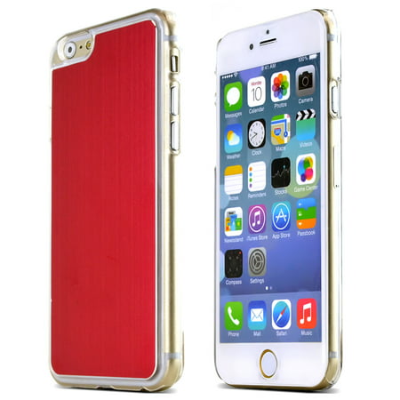 Red Polycarbonate Plastic Back with Aluminum Metal Border Case Made for Apple iPhone 6 (4.7