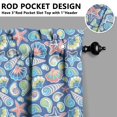 thumbnail image 4 of Kitchen Curtains 24 Inch Short - 3 Panel Set, Nautical Starfish Beach Seashell Mermaid Theme, Rod Pocket Window Curtain for Tropical Farmhouse, Easy Wash, 4 of 5
