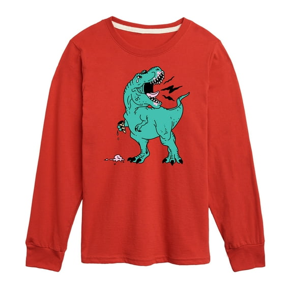 Instant Message - T-Rex Ice Cream - Toddler & Youth Long Sleeve Graphic T-Shirt