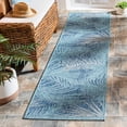 thumbnail image 3 of SAFAVIEH Courtyard Nick Floral Indoor/Outdoor Runner, 2'3" x 8', Aqua/Navy, 3 of 9