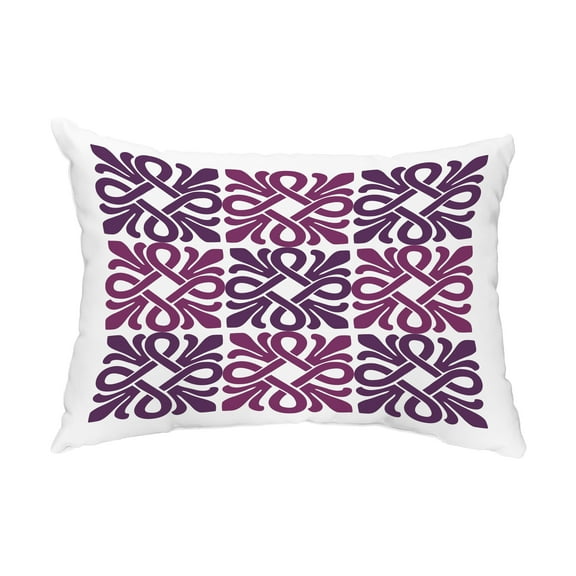 Simply Daisy, 14" x 20" Tiki Square Purple Abstract Decorative Outdoor Pillow
