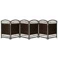 thumbnail image 3 of Red Lantern 2 ft. Short Fiber Weave Folding Screen - Dark Mocha - 6 Panels, 3 of 7