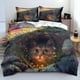 thumbnail image 1 of Gatos Funda Nórdica Tamaño Completo Fancy Floración Juego de Cama Sparkle Cat Leaf Bed, 1 of 6