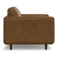 thumbnail image 3 of Simpli Home Morrison 42 inch Wide Mid-Century Modern Arm Chair in Caramel Brown Genuine Leather, 3 of 12