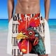 thumbnail image 2 of Mens Pantalones Cortos Atléticos Llama Impresión Especial Gallo, Pantalones Cortos de Playa Casual Pantalones para Hombres, 2 of 6