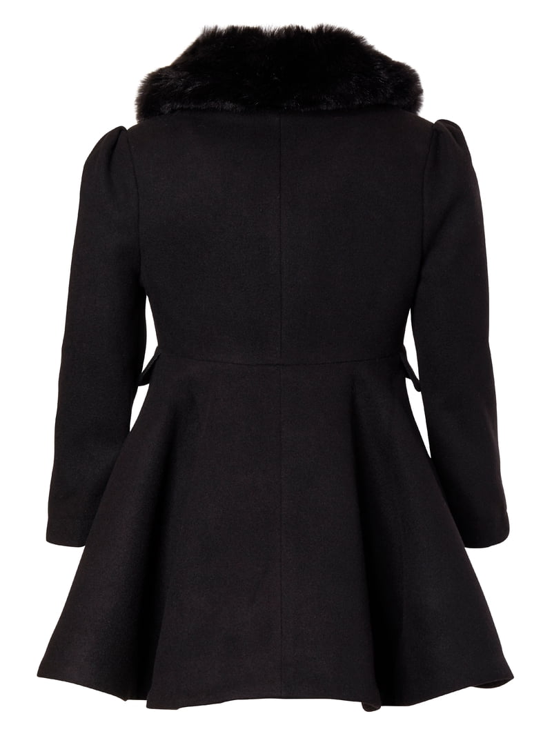 Cremson Girls' Wool Blend Princess Winter Dress Pea Coat Jacket
