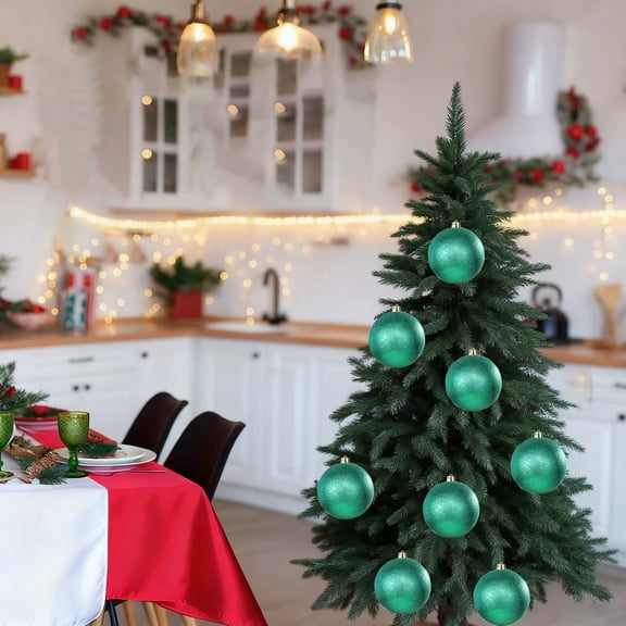 Ltvvegg Christmas Balls Ornaments, 4.72in Large Christmas Decorations Tree Shatterproof Christmas Ball Ornaments for Wedding Holiday Halloween Party Indoor Outdoor Decor, Green