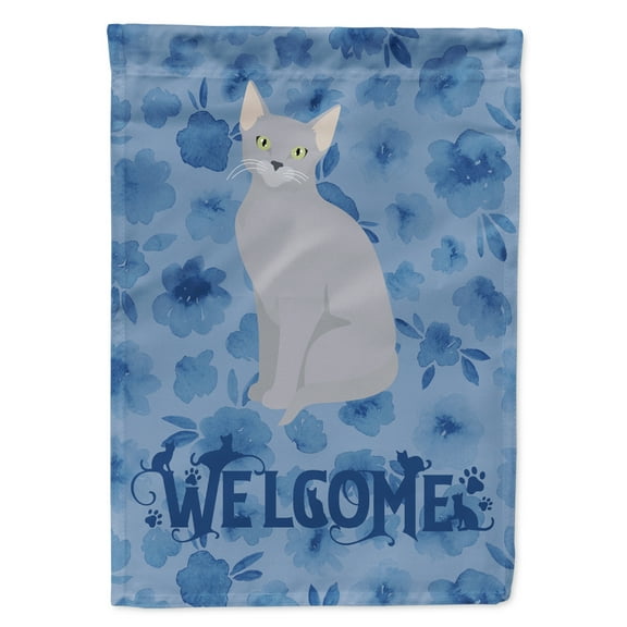 Carolines Treasures CK5054GF Russian Blue Cat Welcome Flag Garden Size Small multicolor