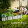 thumbnail image 5 of KING BIRD 68"x 36"x 12" Ivory Easy for DIY Color Raised Garden Bed Galvanized Steel Metal Planter Kit Box Grey W/ 8pcs T-Types Tag & 1 Pair of Gloves, 17 Cu. ft., 5 of 9