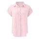 thumbnail image 4 of Camisa de mujer con cuello en V, manga corta y botones - Estampado de lunares/colores lisos, poliéster, para trabajo/casual, lavable a máquina, estilo versátil, 4 of 8