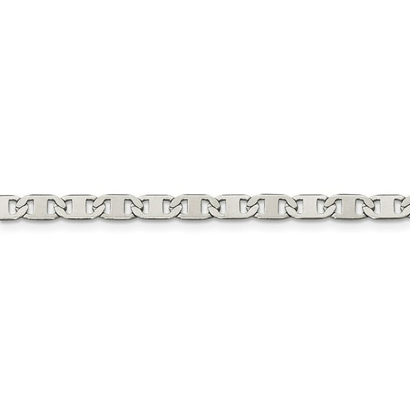 Stainless Steel Polished 5.00mm Anchor Chain Necklace - 24 Inch