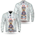thumbnail image 3 of Happy 4th of July Patriotic Yorkshire Terrier Marching Band Uniform Balloons Fireworks All Over Print 3D Baseball Jacket Yorkie Dog Lover Gifts Bomber Jacket Softball - 13009, 3 of 6