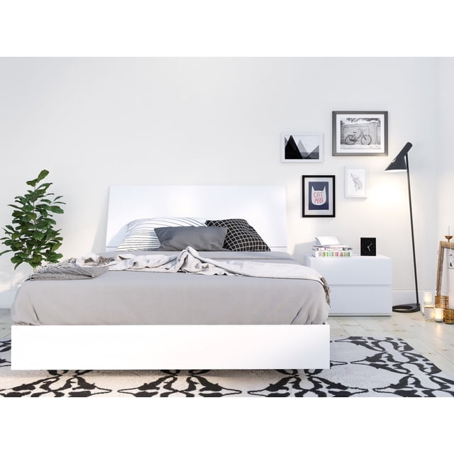 Nexera 3-Piece Bedroom Set With Bed Frame, White, Full