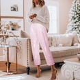 thumbnail image 2 of DHFJKG Women's Sparkly Sequins Pants Straight Leg Elastic Waist Solid Color Pants Party Night Club Cozy Trousers, 2 of 8