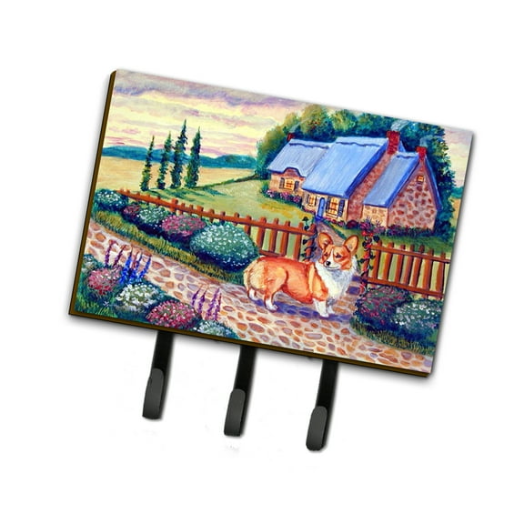 Carolines Treasures 7168TH68 Pembroke Corgi at the Cottage Leash or Key Holder Triple multicolor