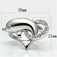 thumbnail image 2 of Luxe Jewelry Designs Women's Rhodium Plated Jumping Dolphin Brass Ring with Crystal - Size 7 (Pack, 2 of 4