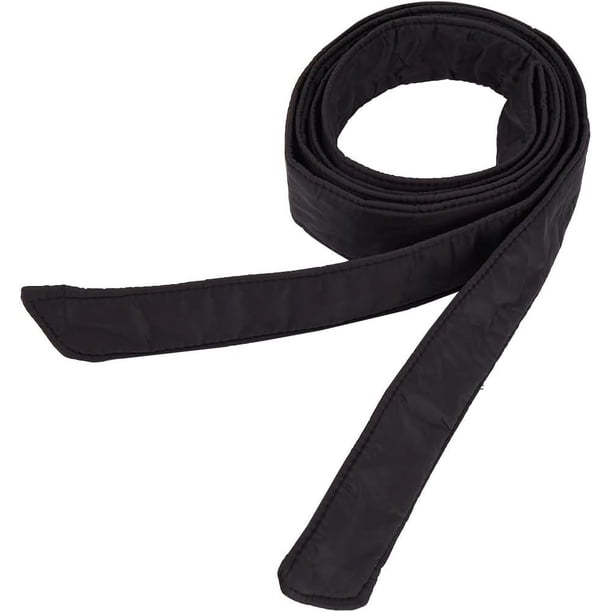 Cinturón de plumón negro de 2 yardas, cinta de tela, faja de algodón, largo y fino, cinta acolchada, decoración, cintura, túnicas, faja, nudo de corbata, cinturones tipo cincha