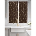thumbnail image 2 of Brown Floral Living Room Curtains 2 Panel, Vintage Spring Botanical Flowers Cafe Window Treatment, Extra Long Farmhouse Bedroom Bathroom Kitchen Curtains Drapes 104"x72", 2 of 6