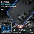 thumbnail image 5 of KOMI Compatible with Samsung Galaxy A15 5G Case with Screen Protector+Camera Lens Protector,Heavy Duty Full Body Phone Cover Built in Metal Ring Holder Kickstand,2024 Black Matte, 5 of 5