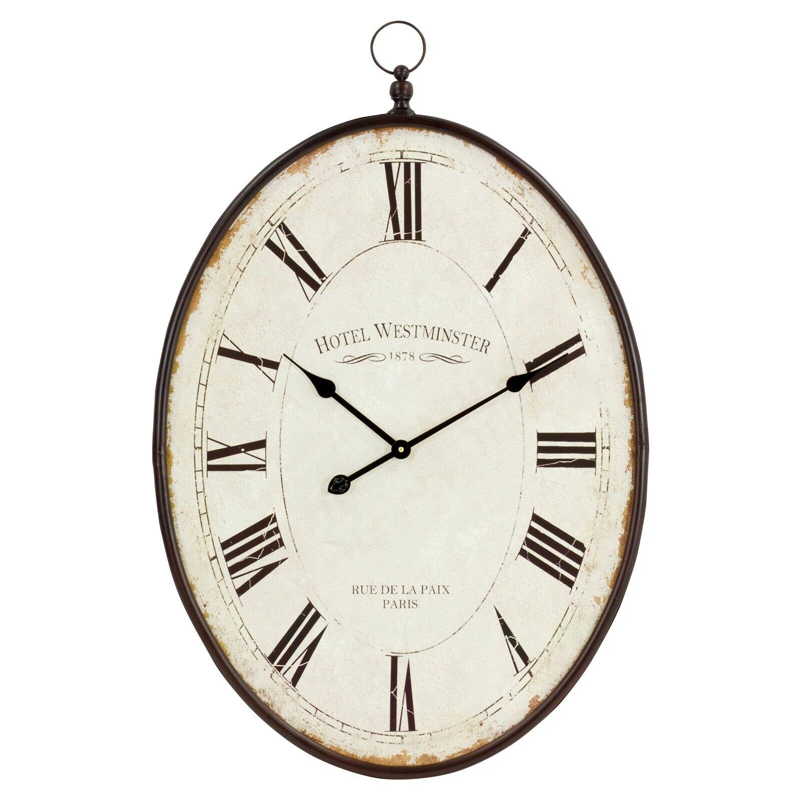 Aspire Home Accents Ines Large Oval 23.5 in. Wall Clock