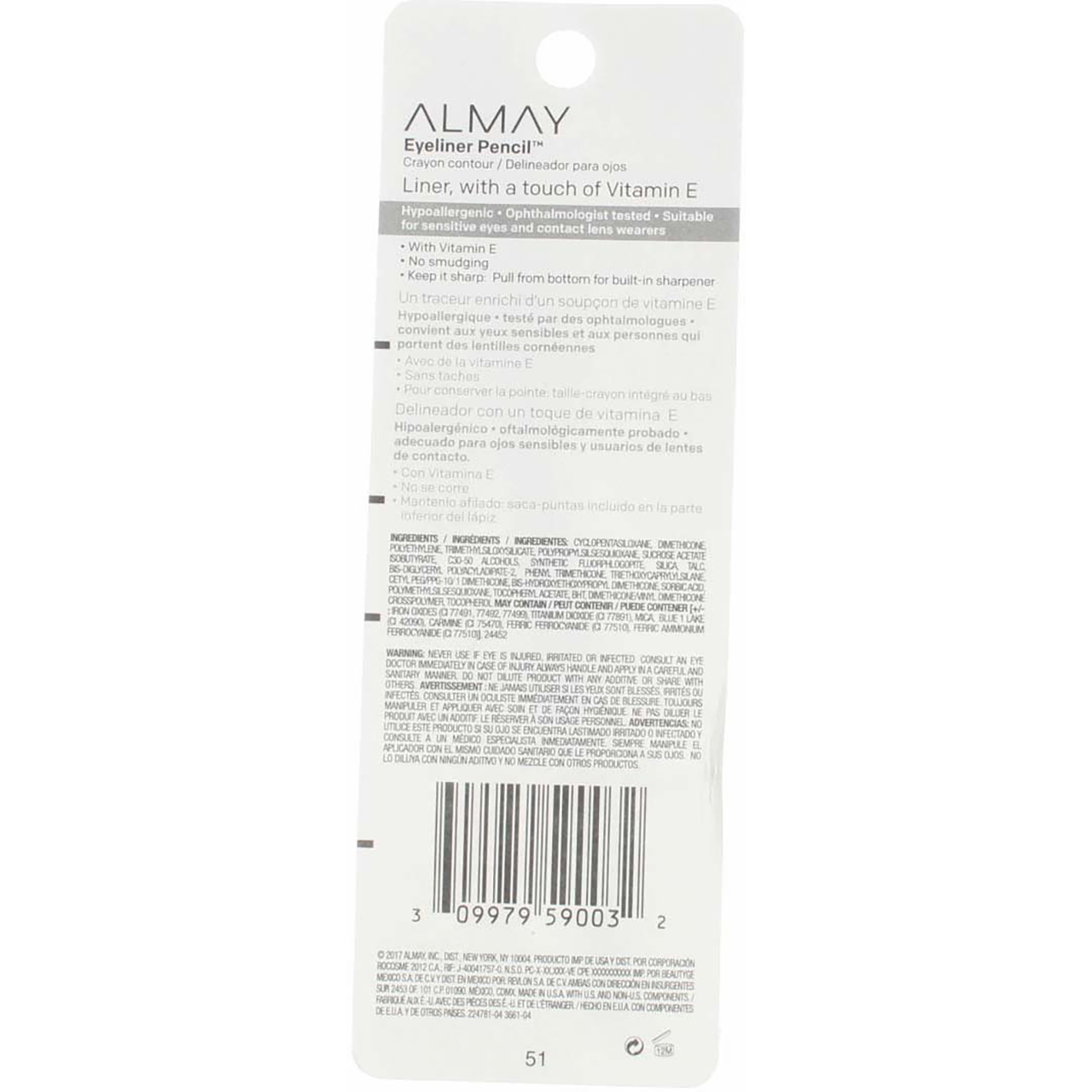 Almay Intense i-Color Liner, Black Pearl [003], 0.009 (Pack of 4)