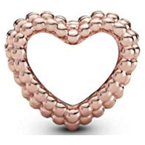 Pandora Beaded Rose-Gold Open Heart Charm
