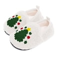 thumbnail image 1 of UCUHNB Pantuflas para Niños, Pantuflas para Bebés 3.5-4.5, Casa, Interior, Suela de Goma Antideslizante, Zapatos Simples, Calcetines Cálidos y Acogedores con Árbol de Navidad, 1 of 6