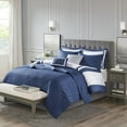 thumbnail image 4 of Madison Park King/Cal King All Season Comforter Set Coverlet Combo Set Collection with Decor Pillow 8-Piece Navy, 4 of 6