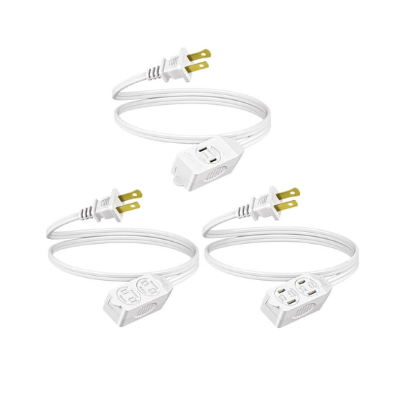 Cable de extensión DEWENWILS SPT-2 de 3 pies, 16 AWG, enchufes de 2 clavijas