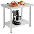 thumbnail image 1 of 36x24x35 In NSF Stainless Steel Prep Table 2-Tier Commercial Workbench with Adjustable Undershelf and Hook Heavy Duty Kitchen Table for Restaurant and Home, 1 of 6