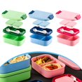 thumbnail image 5 of BUYISI Lunch Box, Leakproof Lunch Box For Kids With 4 Compartments 2 Sauce Pot Set Blue, 5 of 5