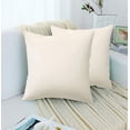 thumbnail image 4 of Comfy Soft Throw Pillow Covers Sofa Decorative Square Couch Cushion Cases for Livingroom Chair Decor (Off White,2 Pieces, 4 of 7