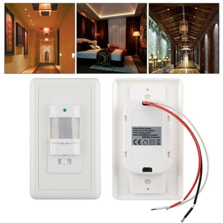 Passive Infrared Motion Detector EEEkit Motion Sensor Switch, Occupancy Vacancy Sensor Light Switch, PIR Passive Infrared Sensor, Occupancy Sensor Wall Switch ,Neutral Wire Required, Single Pole, White, Adjustable Timer ()