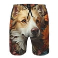 thumbnail image 3 of Pofeuu Vintage Colorful Flower Puppy Prin Men's Swim Trunks Quick Dry Bathing Suit Swimming Board Shorts Mesh Lining Beach Swimwear-Large, 3 of 6