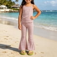 thumbnail image 2 of Agkizg Big Girls Clothing Set Striped 2 Piece Outfit Sleeveless Camisole Flare Pants Set, 2 of 6