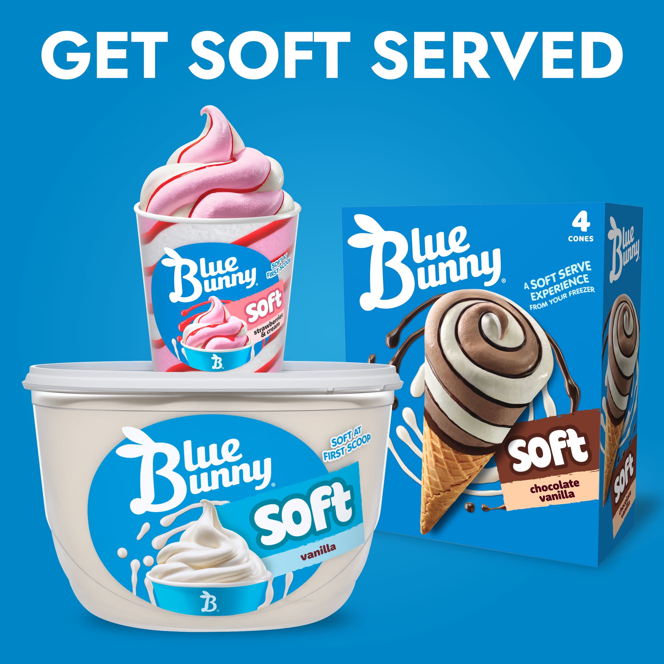 Blue Bunny Soft Blu's Birthday Cake Frozen Dessert, 16 fl oz Pint